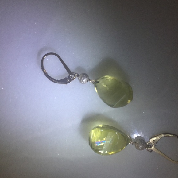 Yellow quartz drop earrings 14/20 GF lever backs - Picture 3 of 5